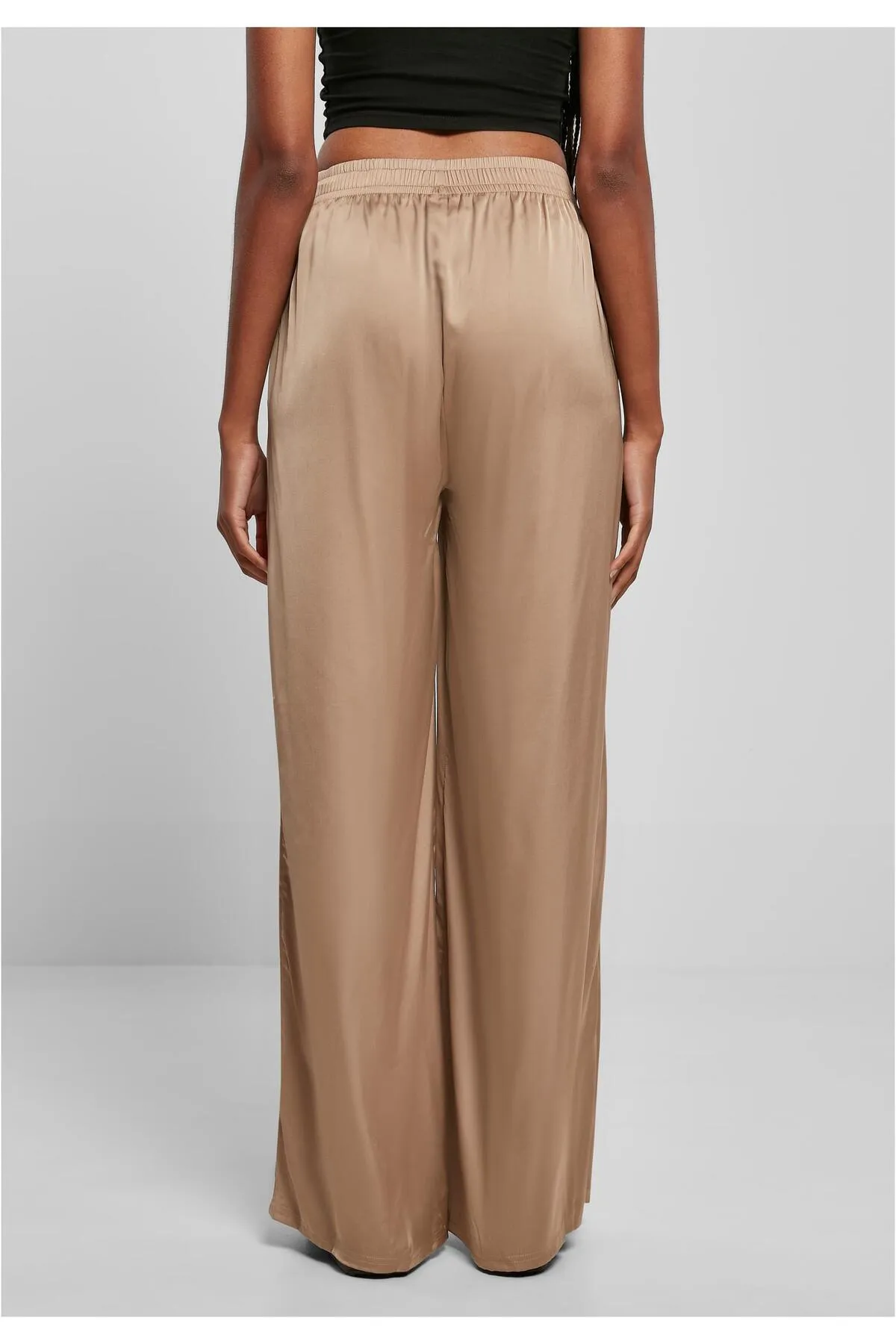 Urban Classics  Damen-Hose aus Satin mit weitem Bein