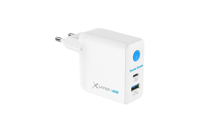 XLayer 65W Power Saver duales Ladegerät mit Strom-Stopp-Funktion White