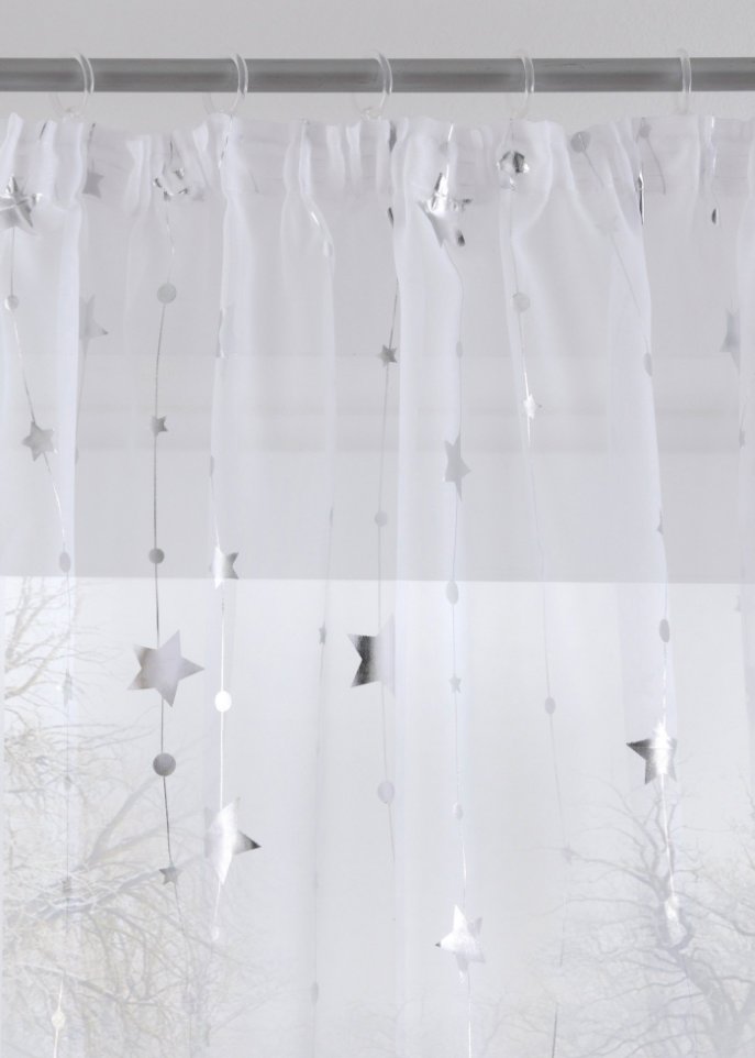 Gardine mit Glanz Druck (1er Pack)