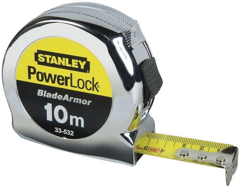 Mètre ruban Stanley 0-33-532, lame Powerlock, protection de lame, 10 m - 25 mm