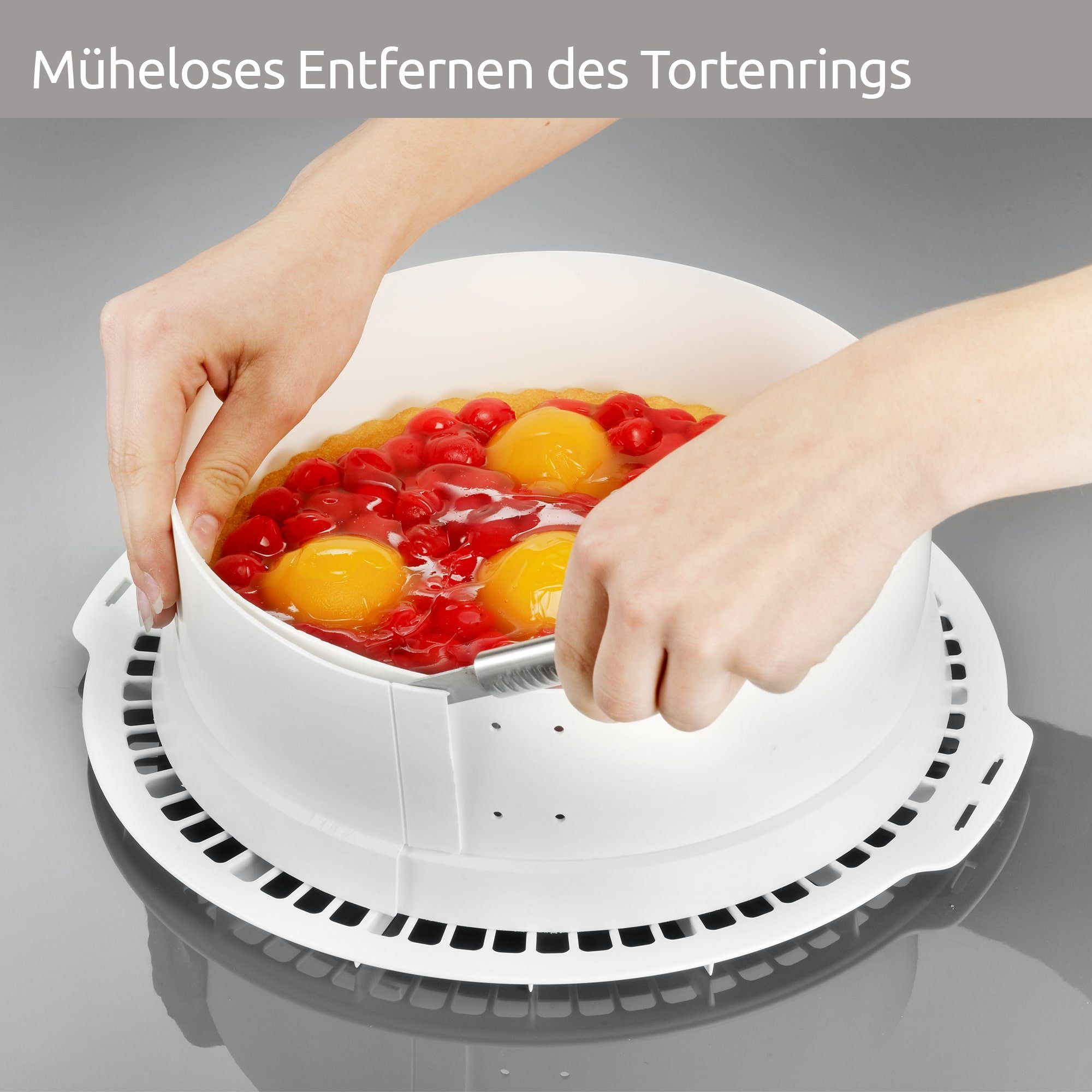 Wüllner + Kaiser Tortenring FLEXY Klein, Kunststoff, (1 tlg), Backring größtenverstellbarer Durchmesser 22 - 26 cm