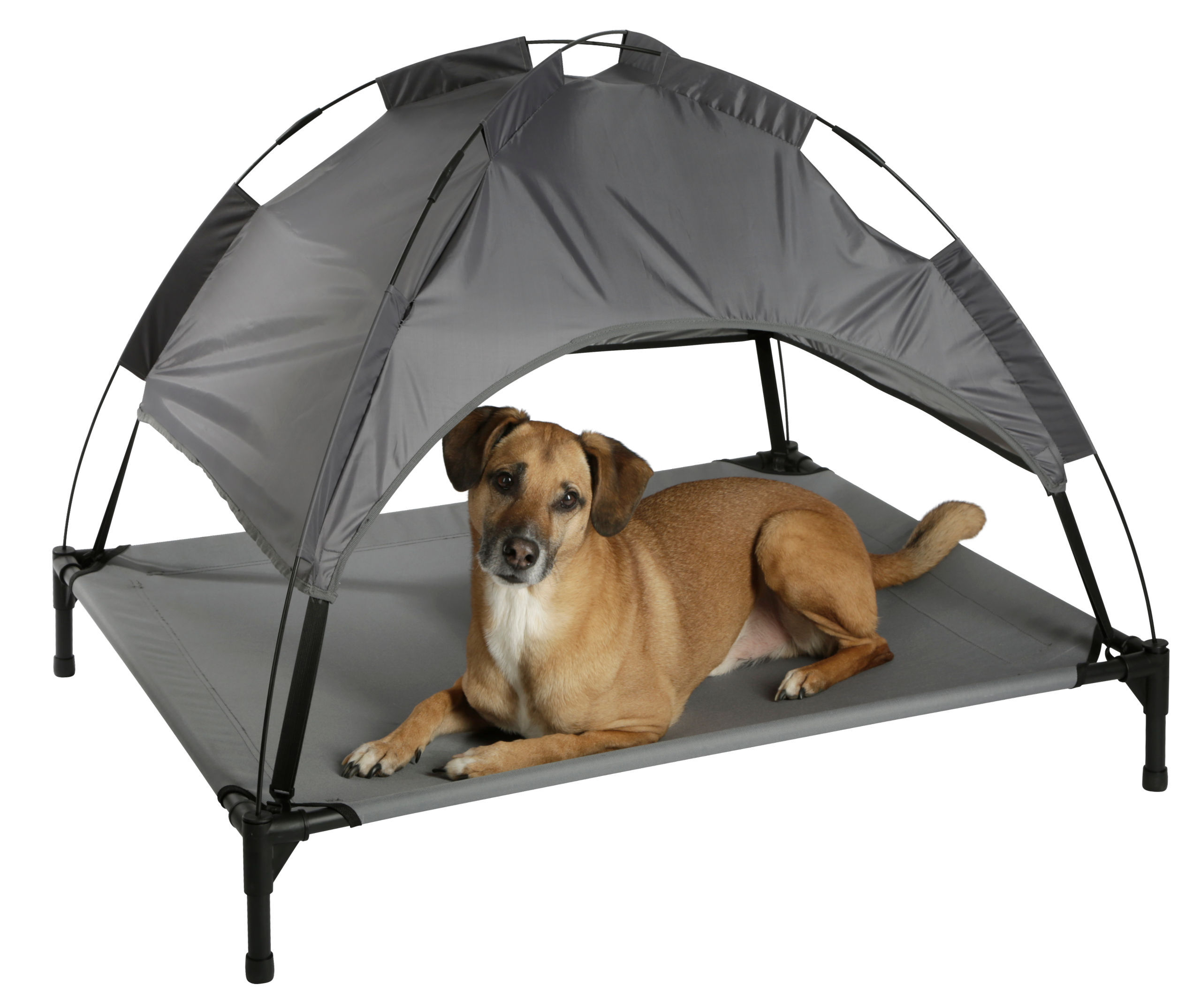Kerbl Hundebetten Kerbl Pet Hundeliege Vacation Top mit Sonnendach, Grau, 105x86x75 cm
