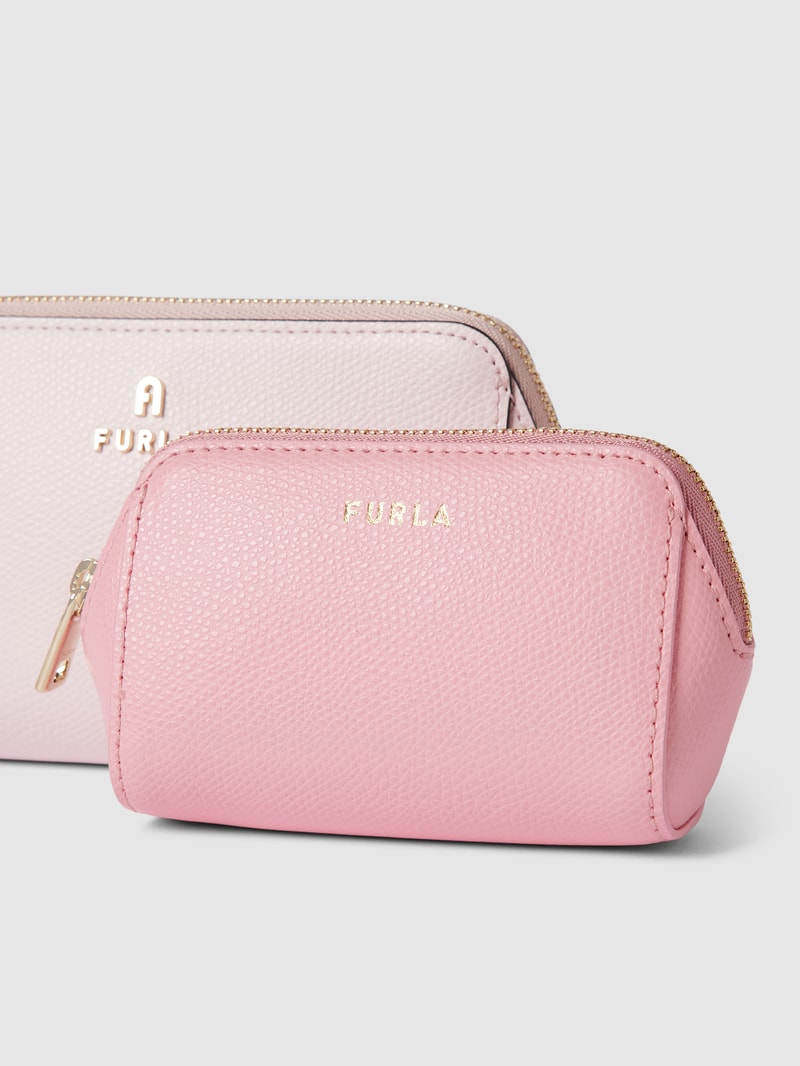 Kosmetiktaschen mit Label-Applikation Modell 'CAMELIA' in pink
