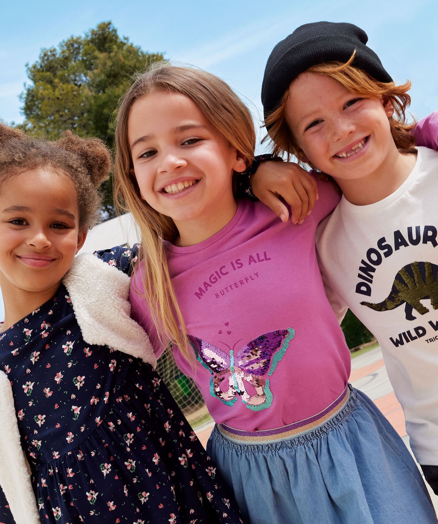 Tee-shirt à manches longues avec sequins réversibles fille violet | GEMO