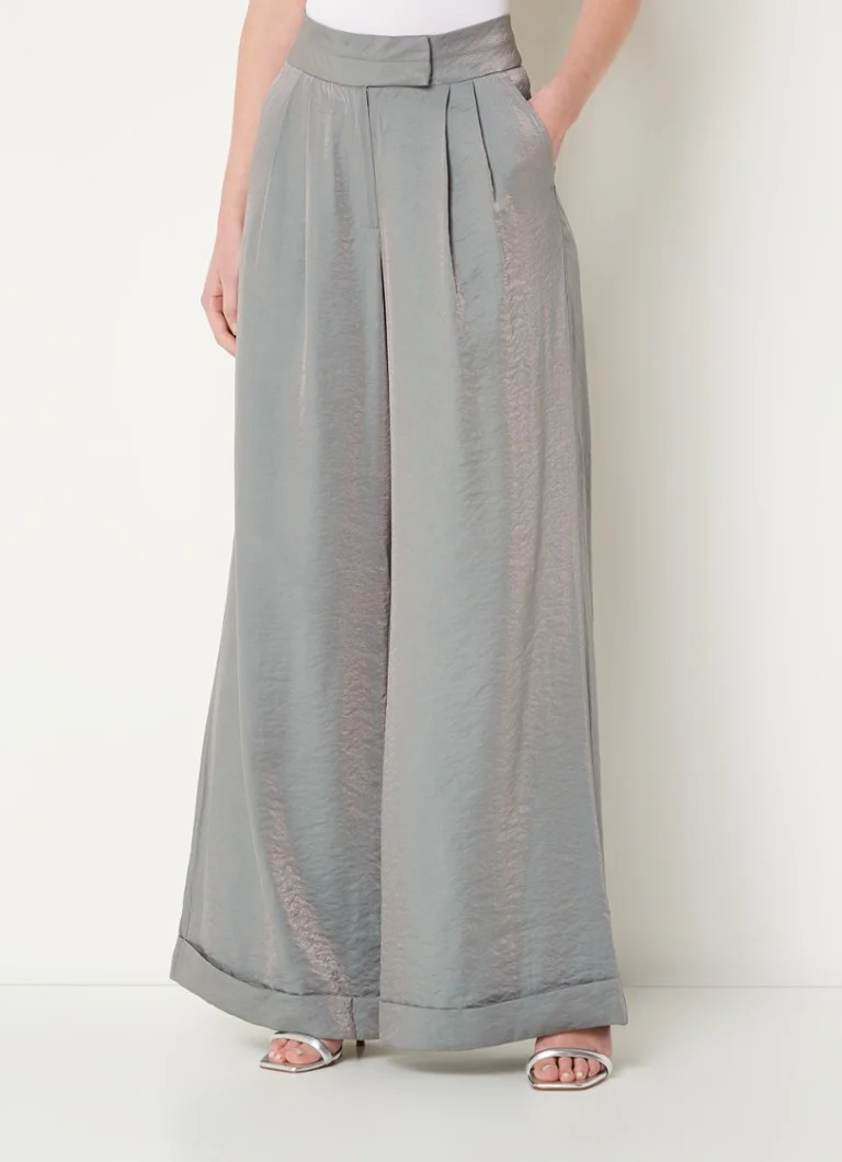 Pantaloni palazzo cu talie înaltă și croială largă, cu buzunare laterale, de la Aaiko Frederique.