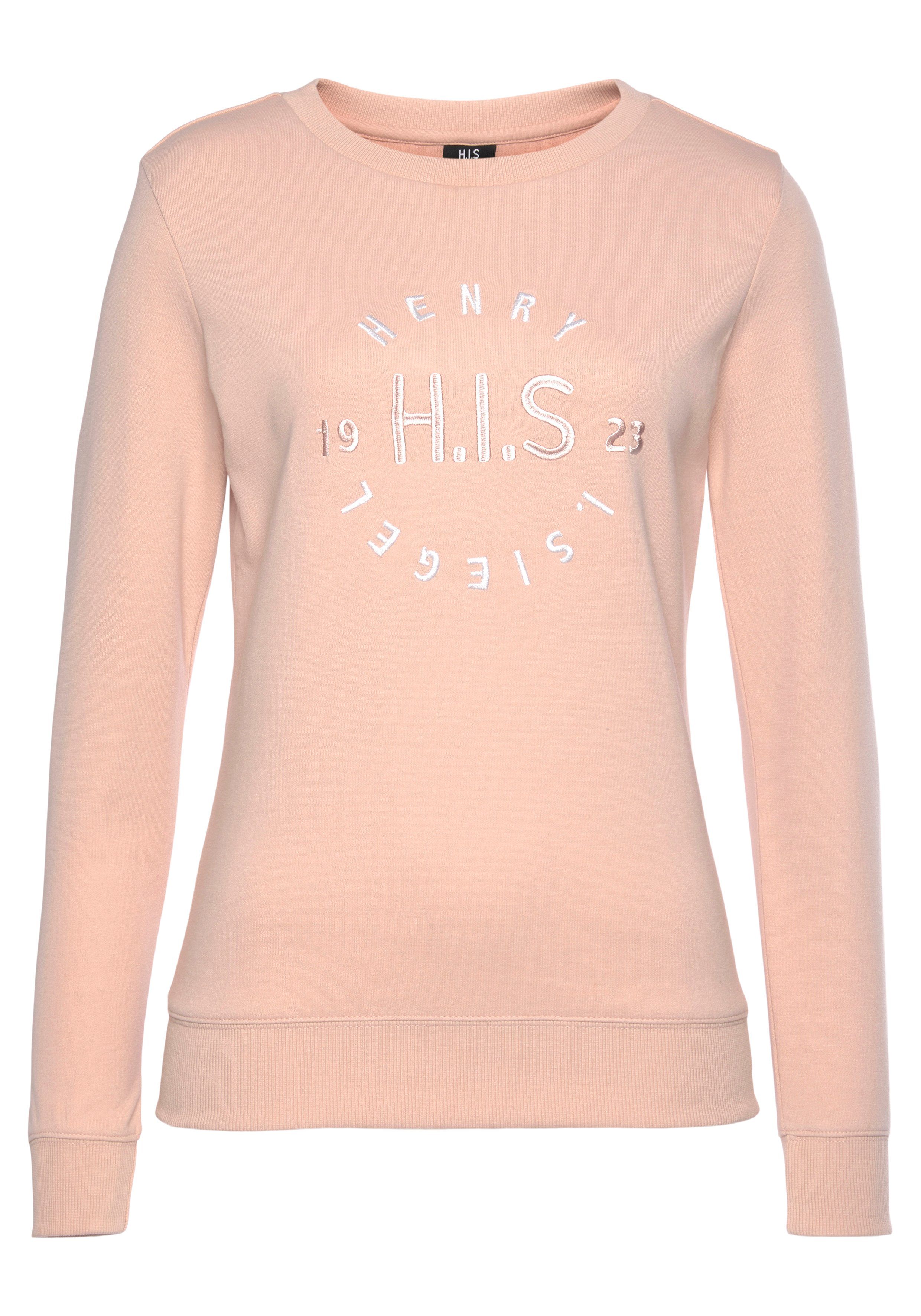 H.I.S Sweatshirt mit großer Logo Stickerei, Loungeanzug