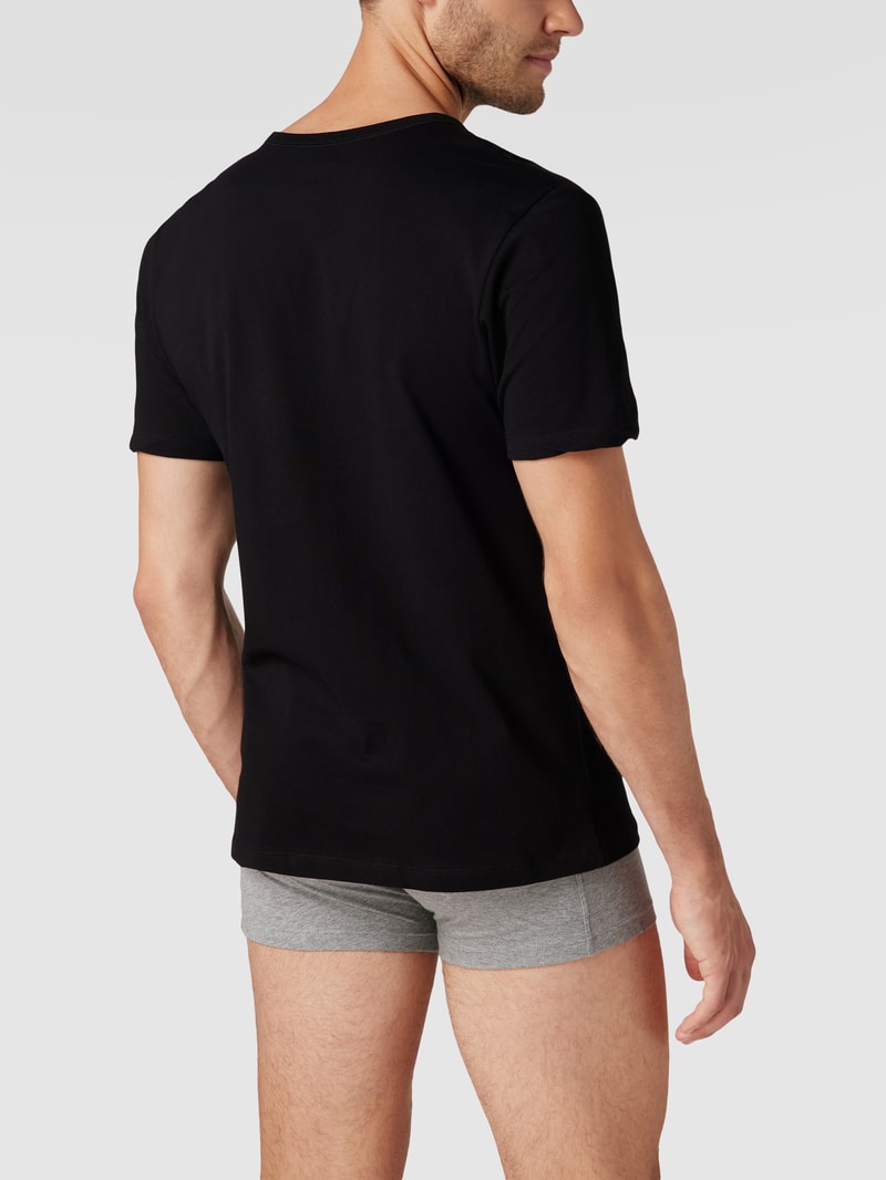 T-Shirt mit Label-Stitching im 3er-Pack Modell 'Classic' in dunkelblau