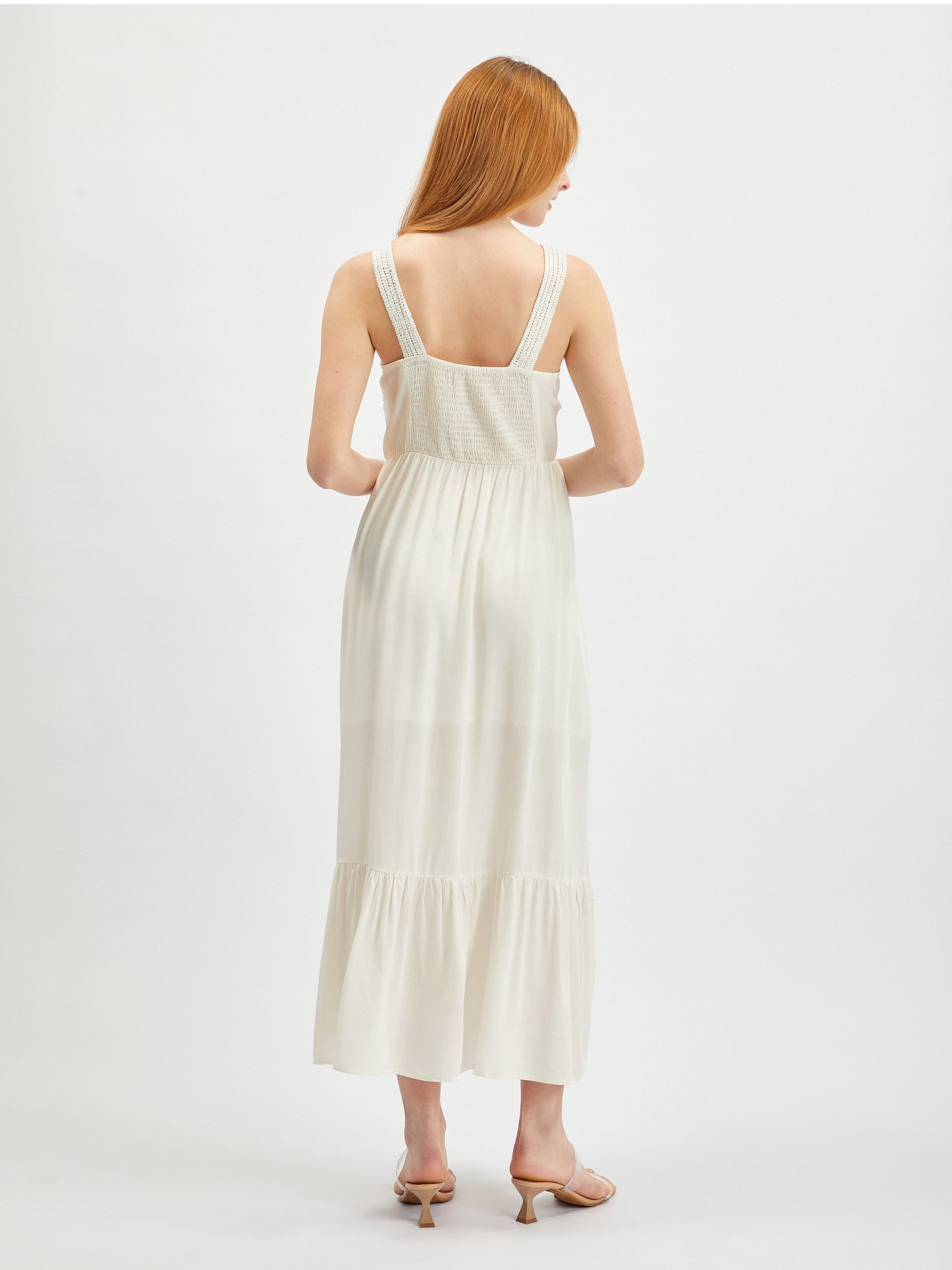 Cremefarbenes Damen-Maxikleid ORSAY