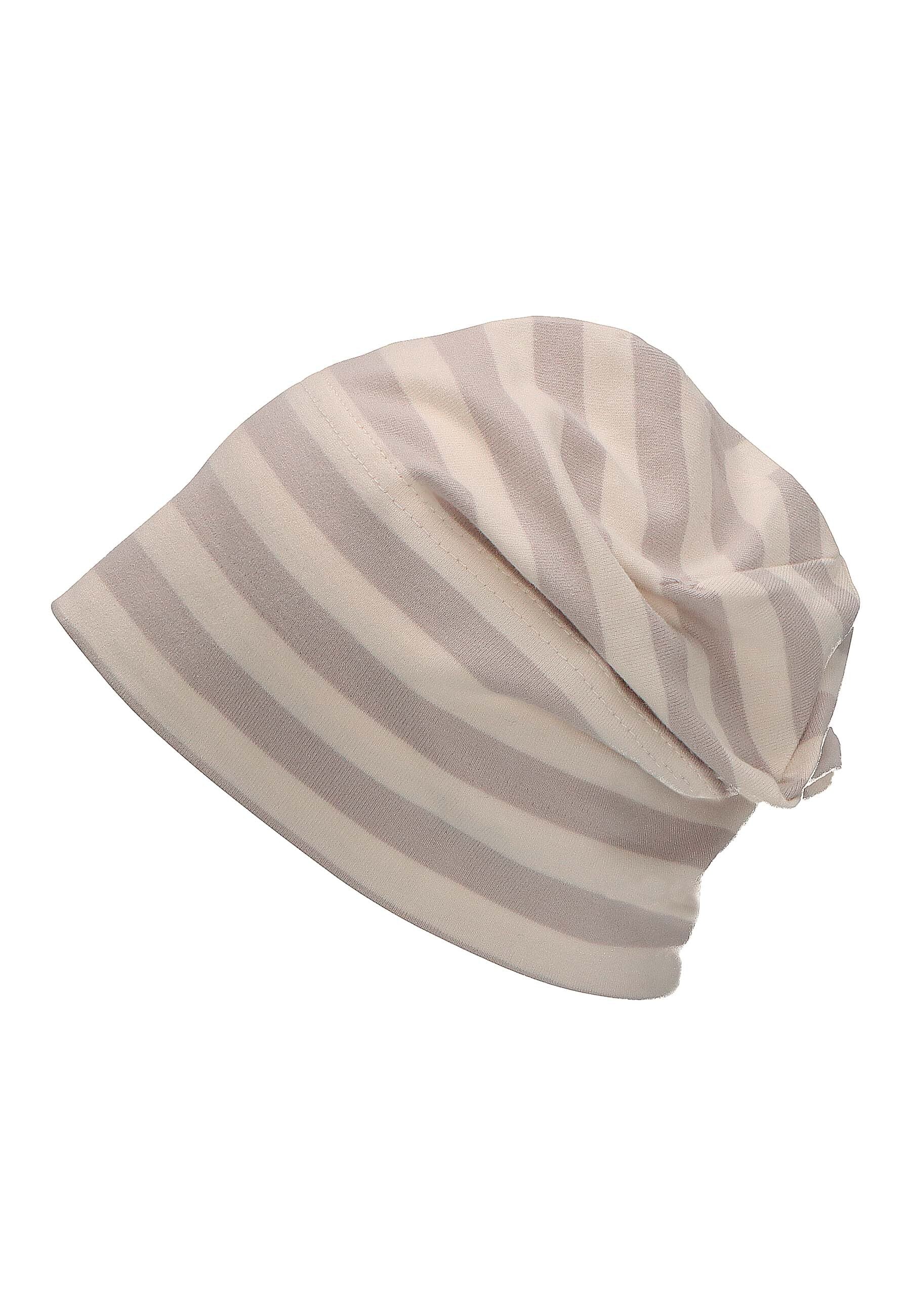 GOTS Slouch-Beanie aus Jersey (Bio) mit Streifen