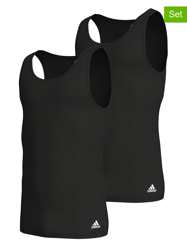 adidas 2er-Set: Unterhemden in Schwarz günstig kaufen