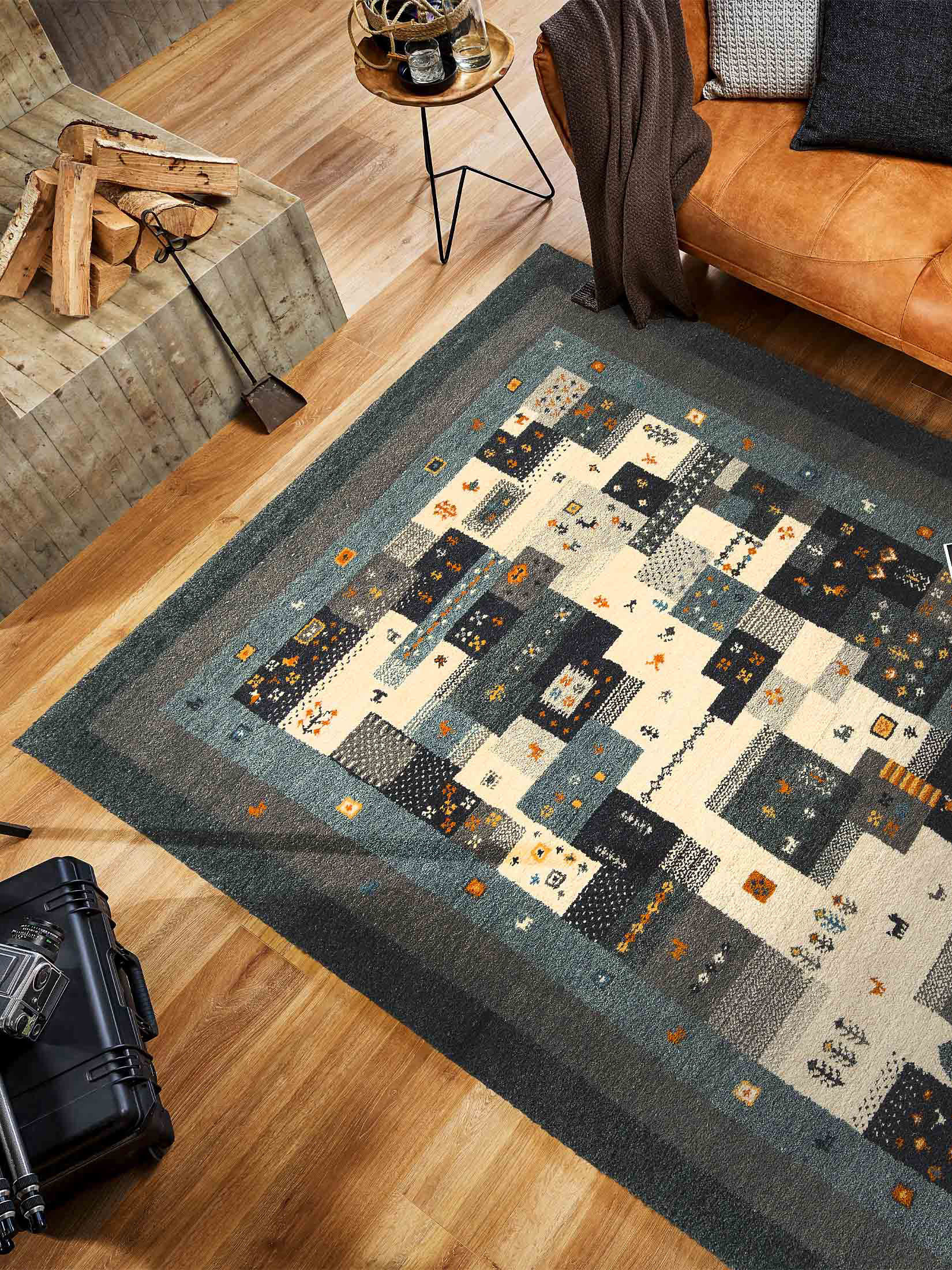Bikapur Gabbeh-Teppich, Multiblue