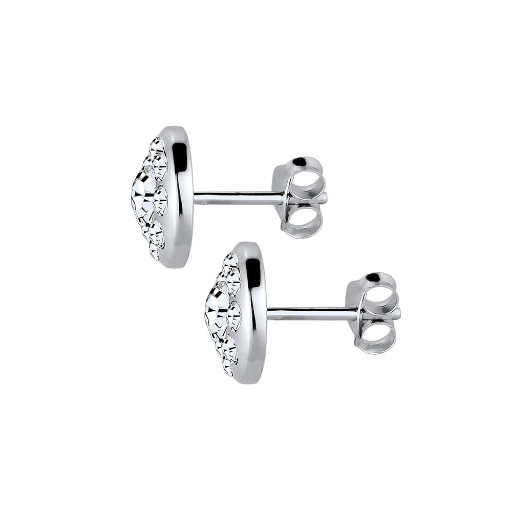 Elli Elli Boucles d'Oreilles Kreis Elegant Kristalle Funkelnd Silber Boucles d'oreilles