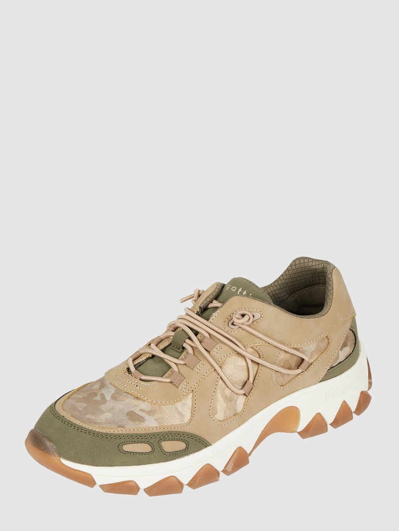 Sneaker mit Profilsohle in khaki
