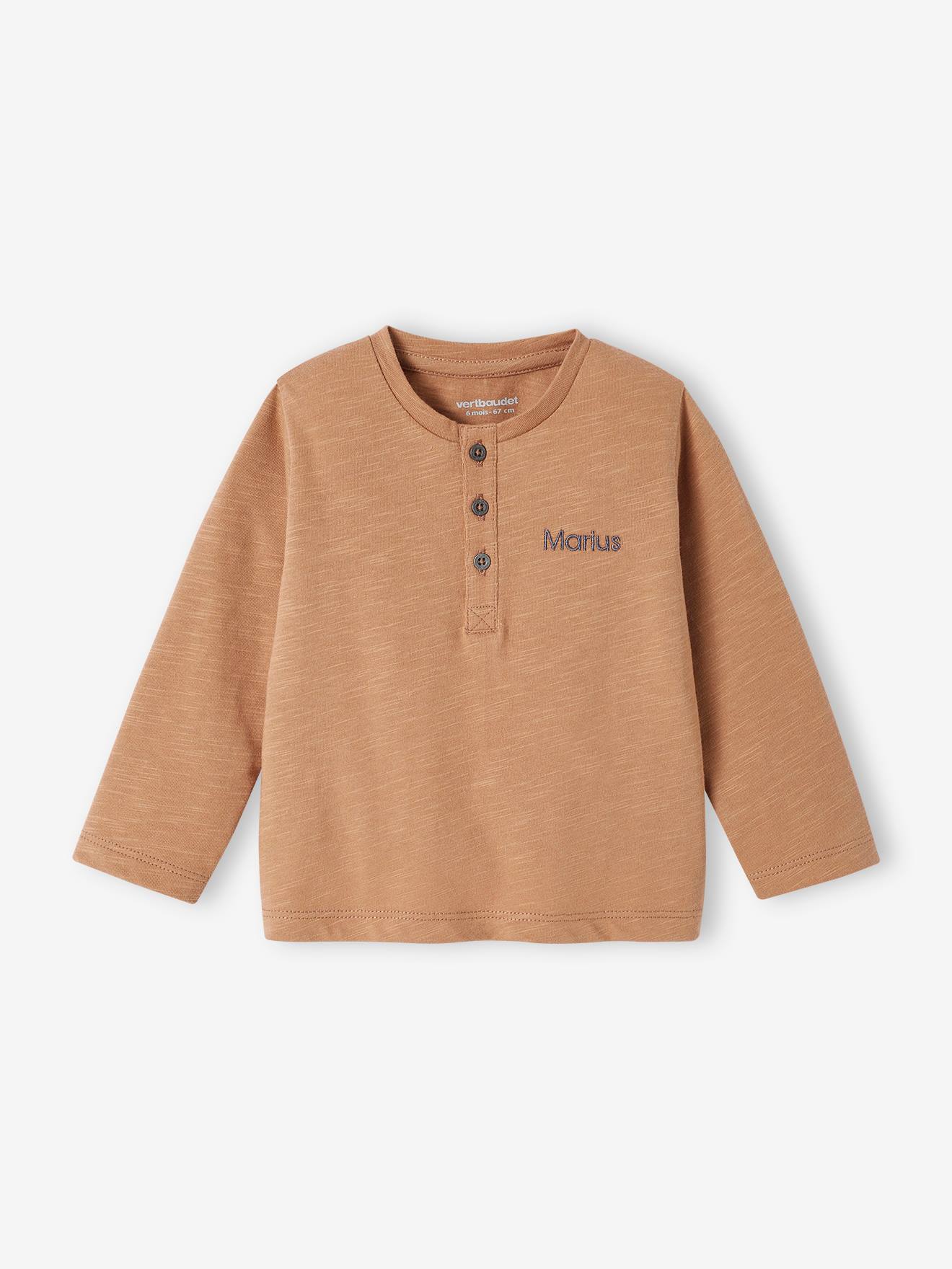 T-shirt tunisien bébé garçon BASICS personnalisable cappuccino
