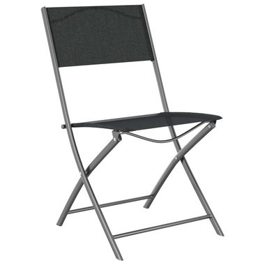Tapferer Ping Gartenstuhl Klappbare Gartenstühle 2 Stk. Schwarz Stahl und Textilene (2 St)