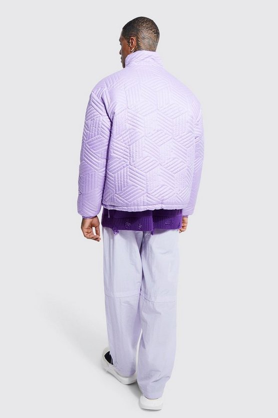 Oversize Steppjacke mit Trichterkragen