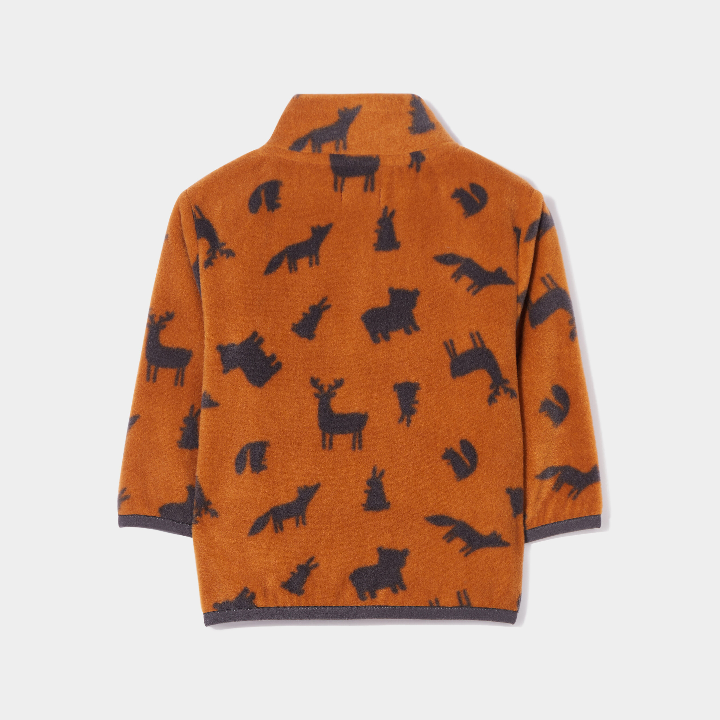 Gilet polaire zippé col montant marron cognac bébé garçon | La Halle