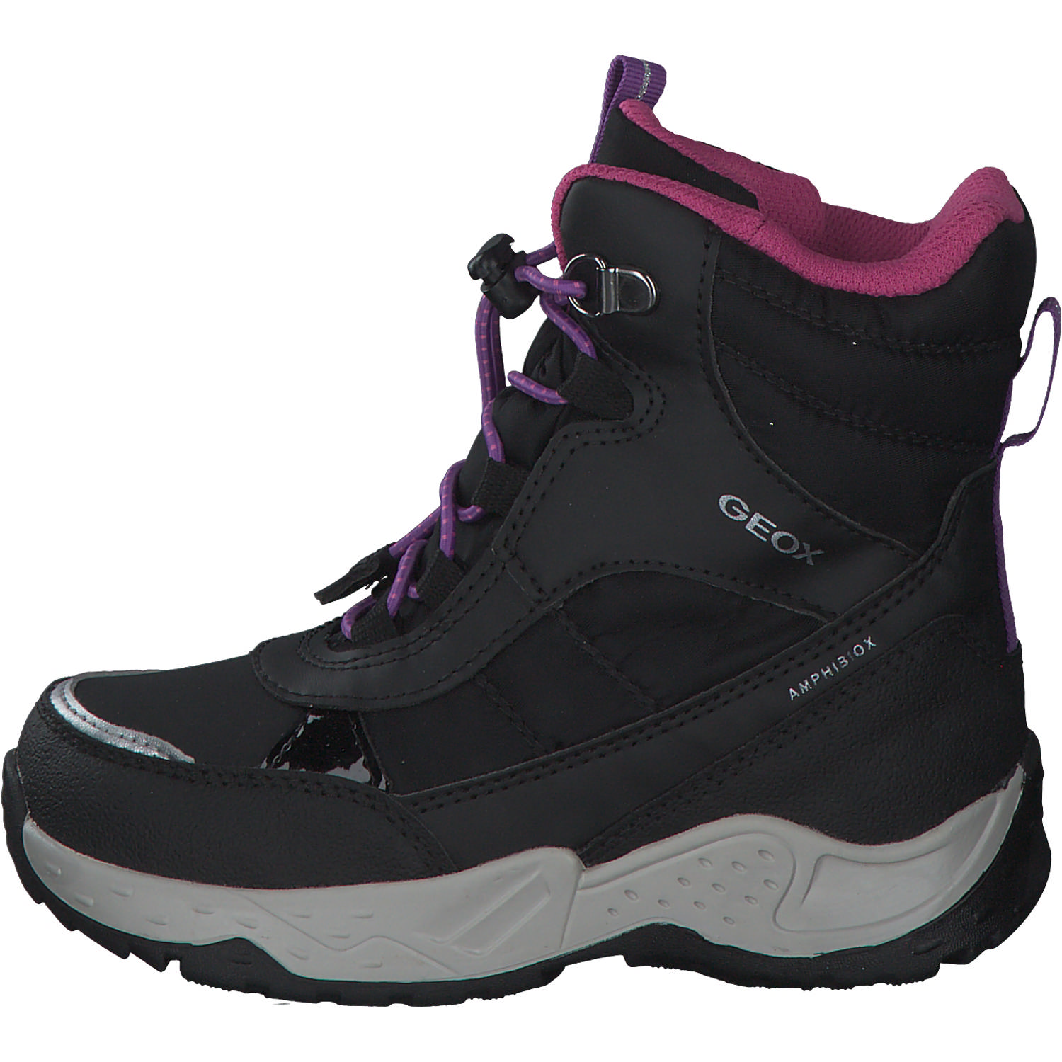 Geox J26FVA, Stiefeletten (Kinder), Kinder, black/fuchsia