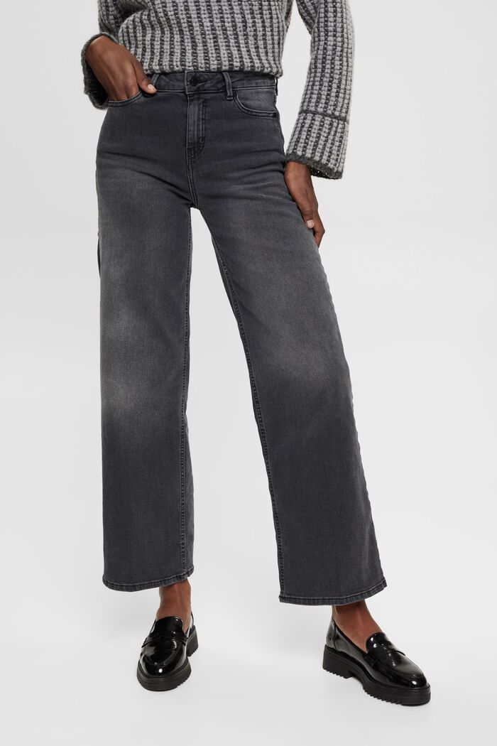 High-Rise-Jeans mit weitem Bein
