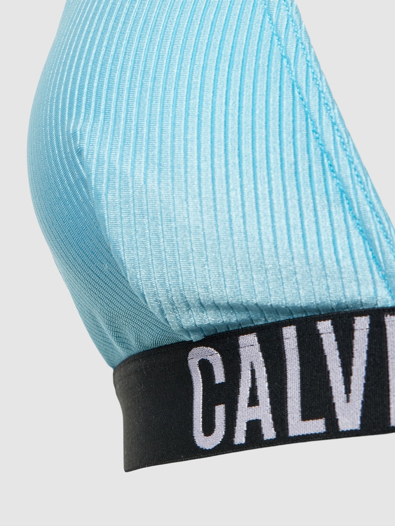 Bikini-Oberteil mit Label-Detail Modell 'INTENSE POWER' in ozean blau