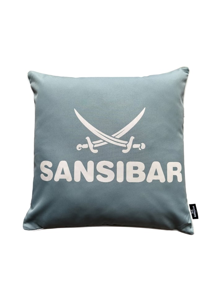 Sansibar Outdoor-Kissen mit Füllung in Lagune/Offwhite, 45x45 cm günstig kaufen 45x45 cm