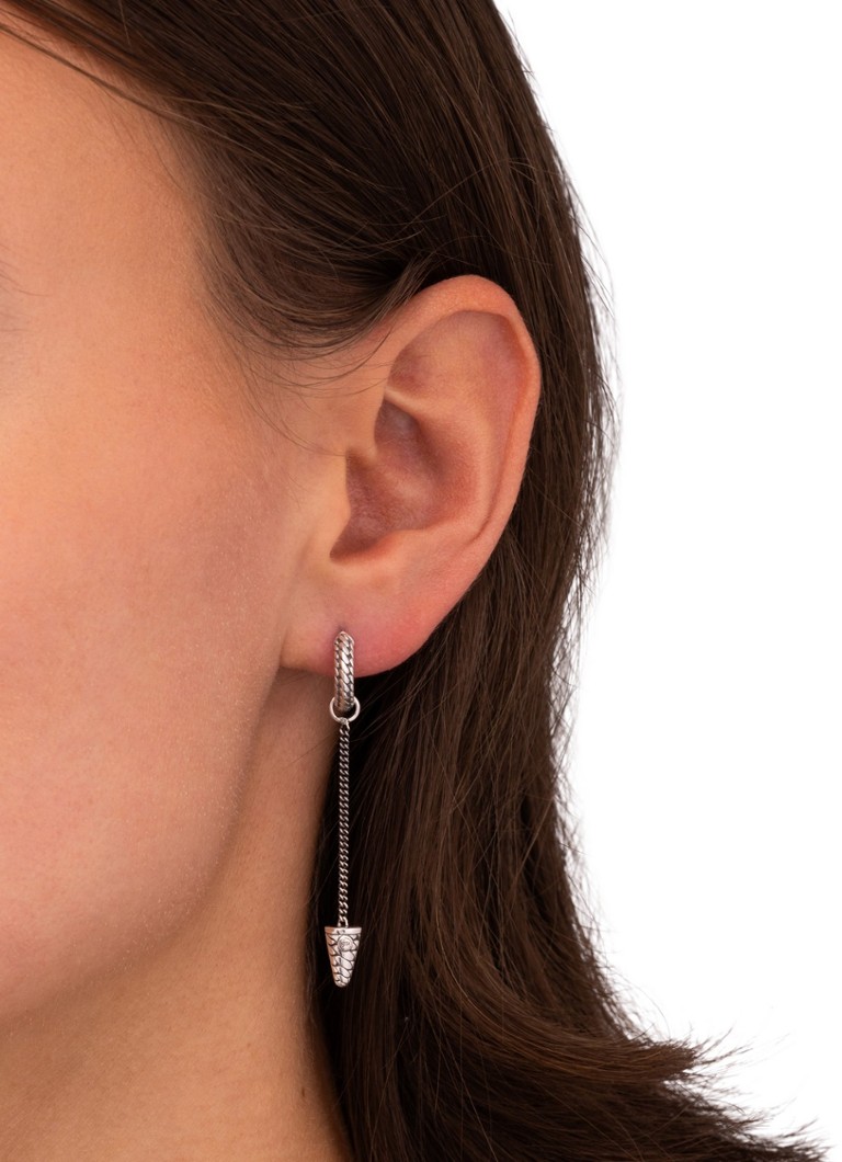Buddha to Buddha Ben single silver hoop earring
