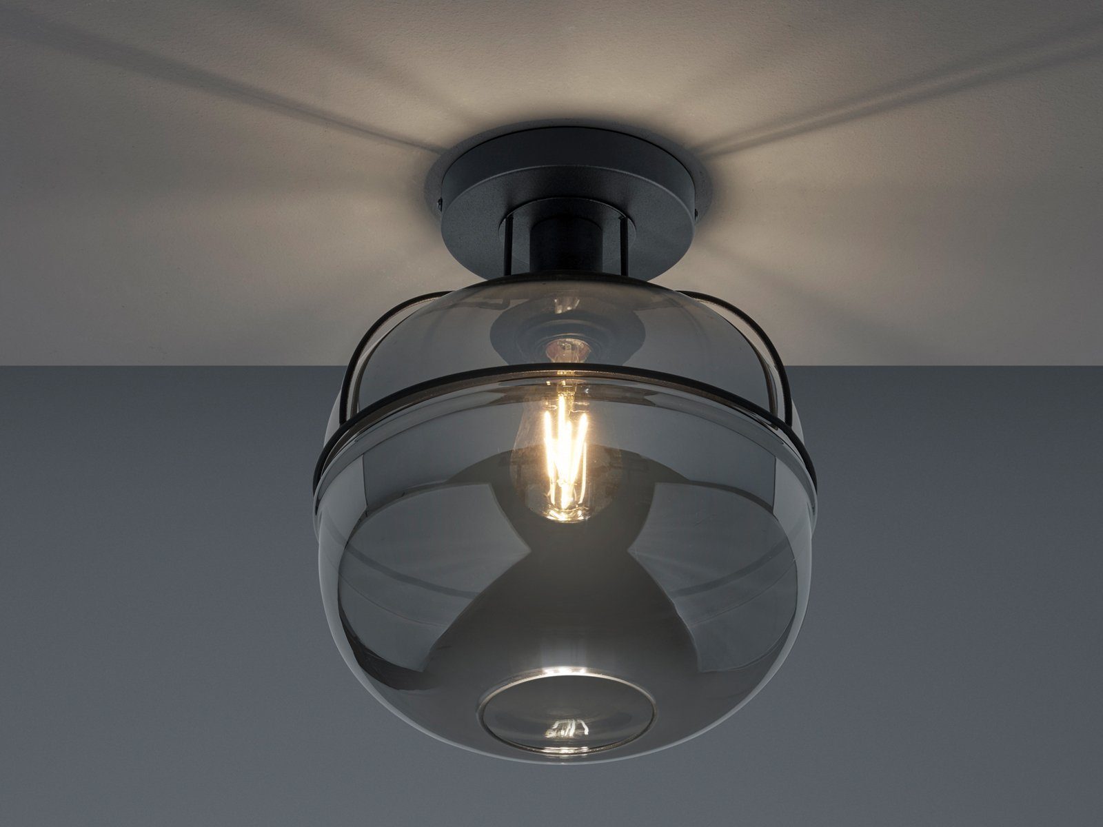 meineWunschleuchte LED Deckenleuchte, Dimmfunktion, LED wechselbar, Warmweiß, klein-e coole Designer-lampen Glas-kugeln Lampe übern Esstisch Ø28,5cm