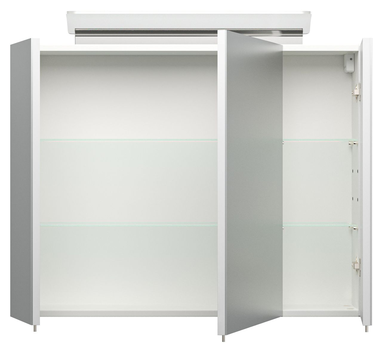 Posseik Badmöbel-Set Homeline 80 (2-teilig) weiß hochglanz inkl. Spiegelschrank mit Design LED-Lampe EEK: F