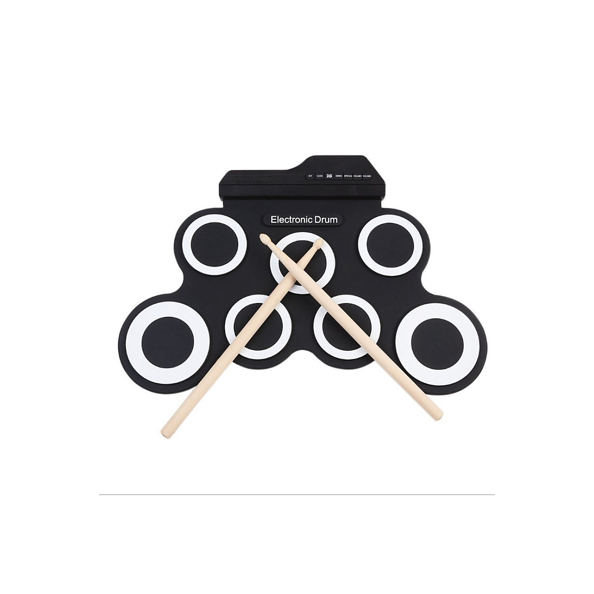 elektronisches Trommelmusikinstrumentspielzeug für Kinder Zusammenklappbares Schlagzeug-Set, tragbare Hand-Roll-Elektrotrommel