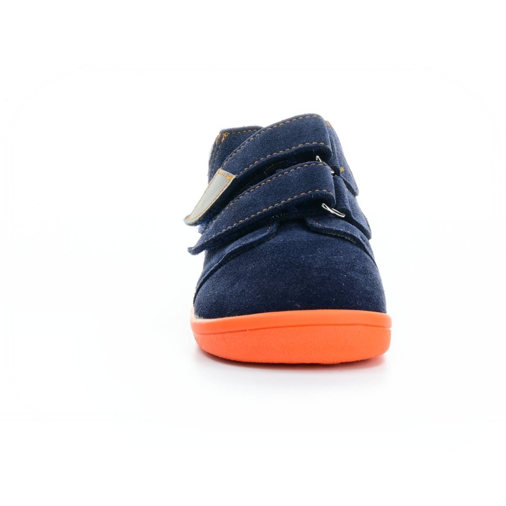 Beda Mandarine mit Membran und Hinterkappe (BF 0001/W/M/OP) dunkel blaue Barfuß-Stiefeletten