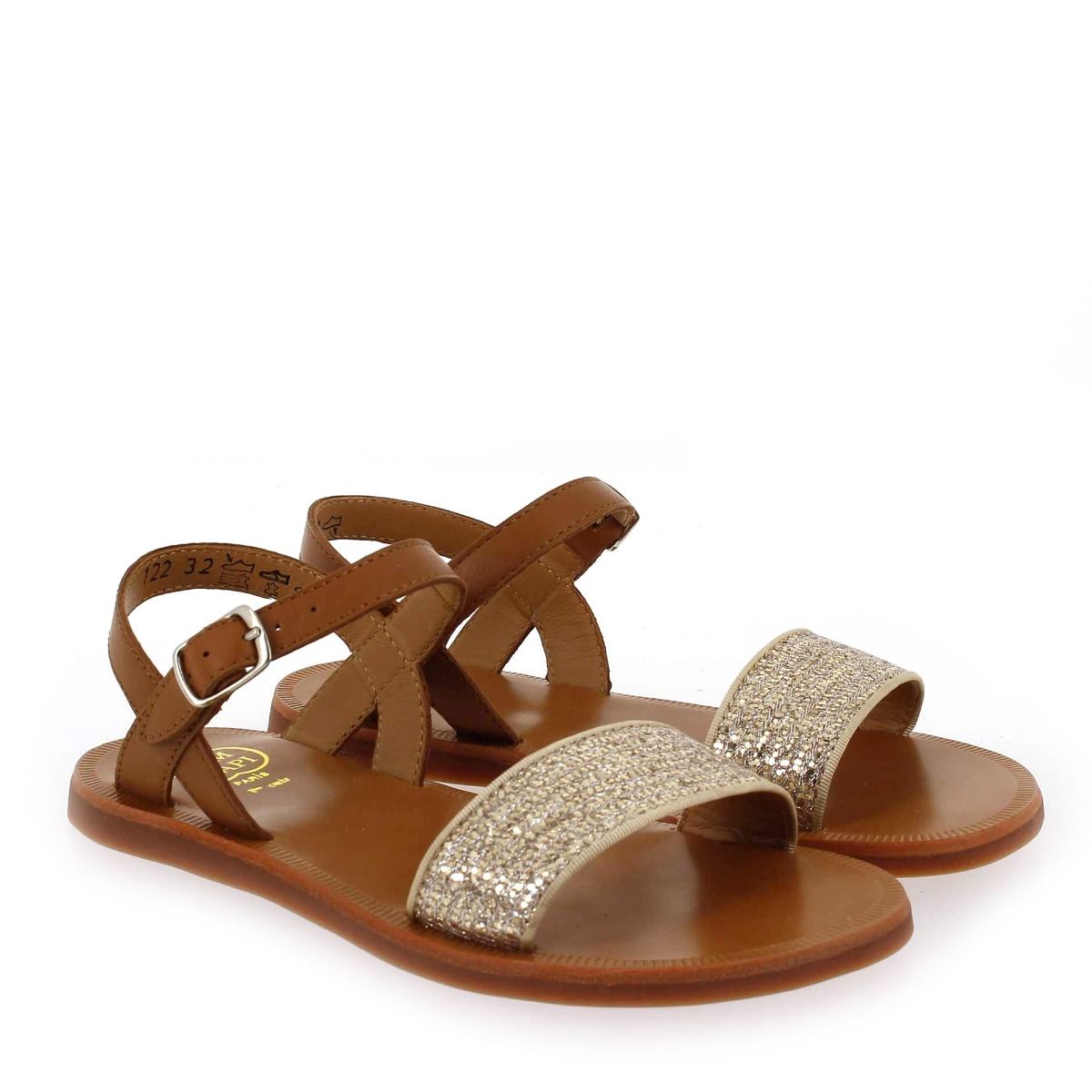 Pom d'api  PLAGETTE BUCKLE TAO - Camel doré