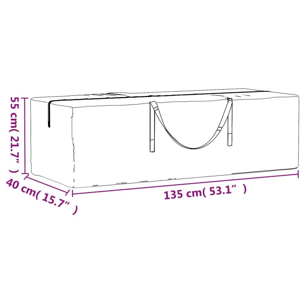 vidaXL Gartenmöbel-Schutzhülle Weihnachtsbaumtasche Schwarz 135x40x55 cm Polyethylen (1-St)