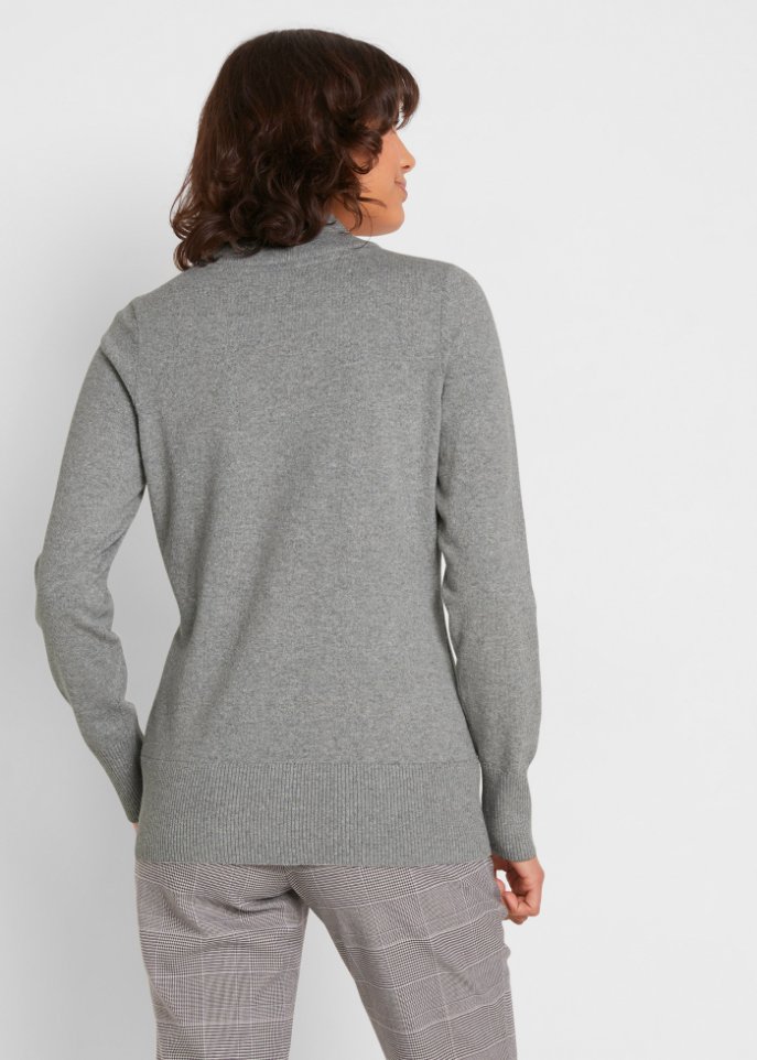 Basic Pullover mit Stehkragen mit recycelter Baumwolle