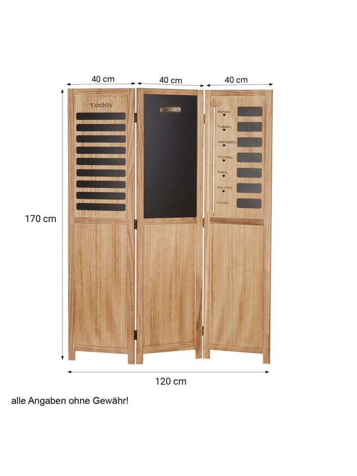 Homestyle4u 3-tlg. Paravent in Braun 120x170 günstig kaufen onesize