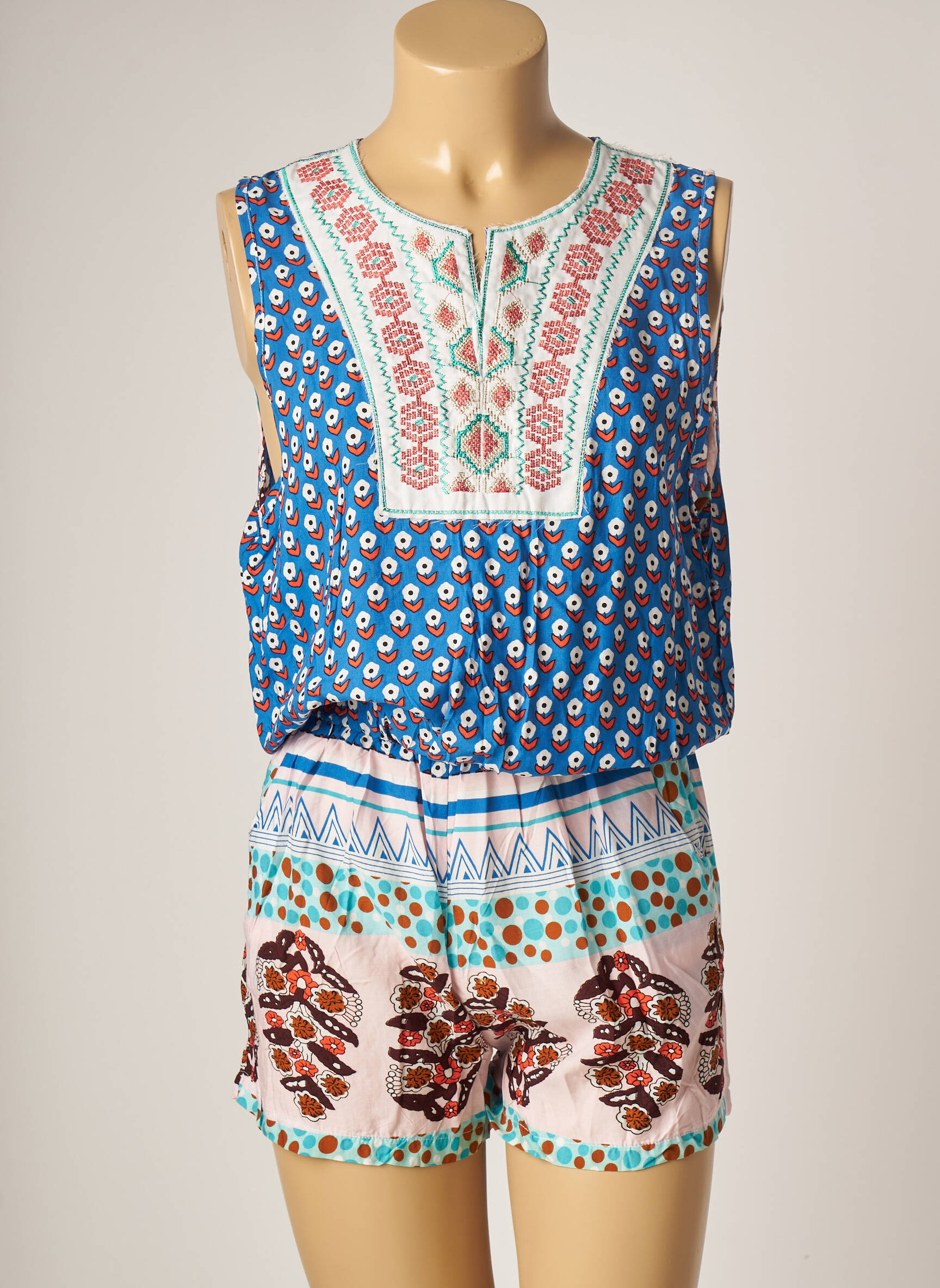 Red Queen Combi Shorts Femme couleur bleu