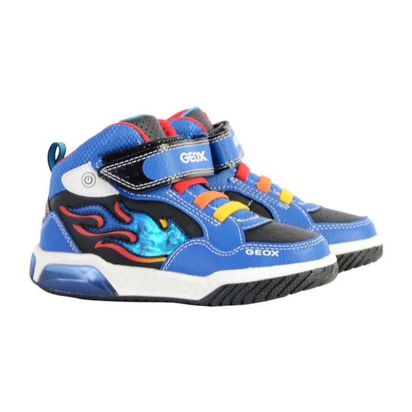 Basket Montante Cuir Geox J Inek bleu