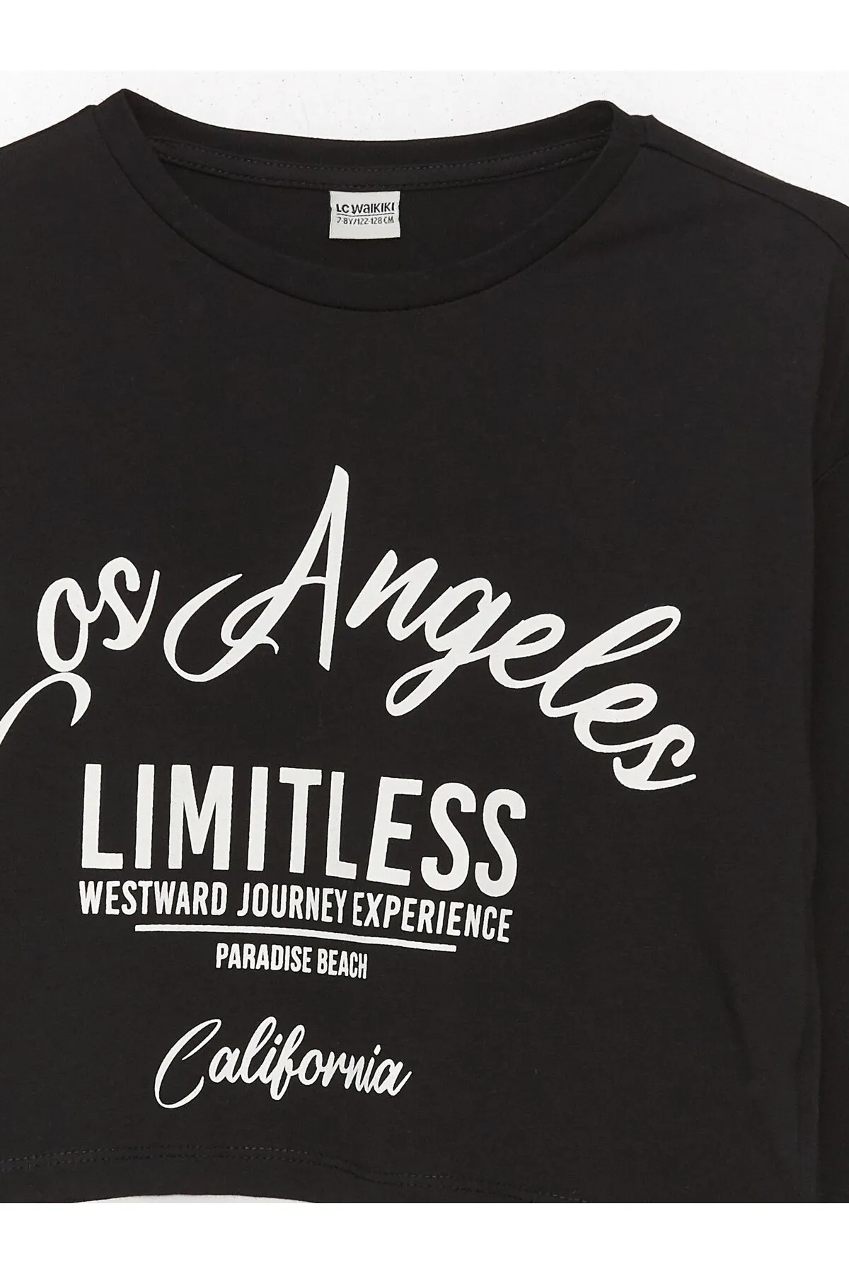 LC Waikiki  Bedrucktes, langärmliges Mädchen-T-Shirt mit Rundhalsausschnitt