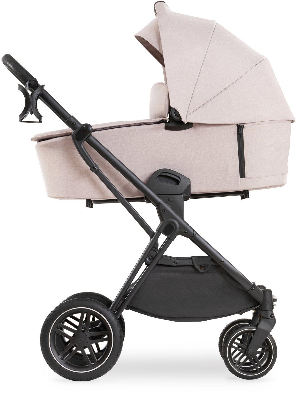 Hauck Kombi-Kinderwagen Vision X, black/beige, (3-tlg), mit Babywanne und Sportwagenaufsatz