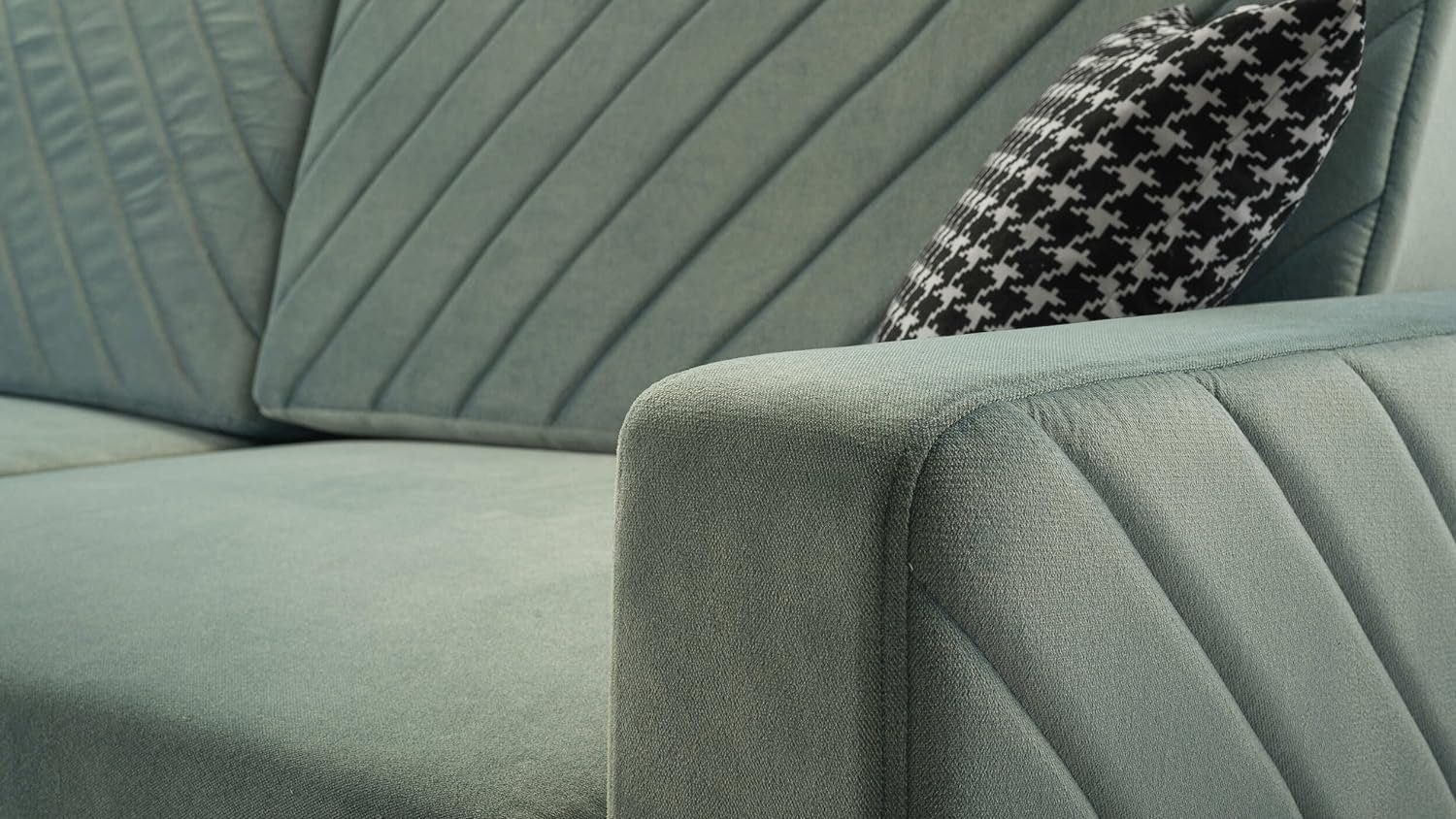 MOEBLO Schlafsofa CALIFORNIA, Sofa aus Samtstoff Couch für Wohnzimmer Sofagarnitur Polstersofa Wohnlandschaft Velours 230x100x85cm, mit Bettkasten und Schlaffunktion