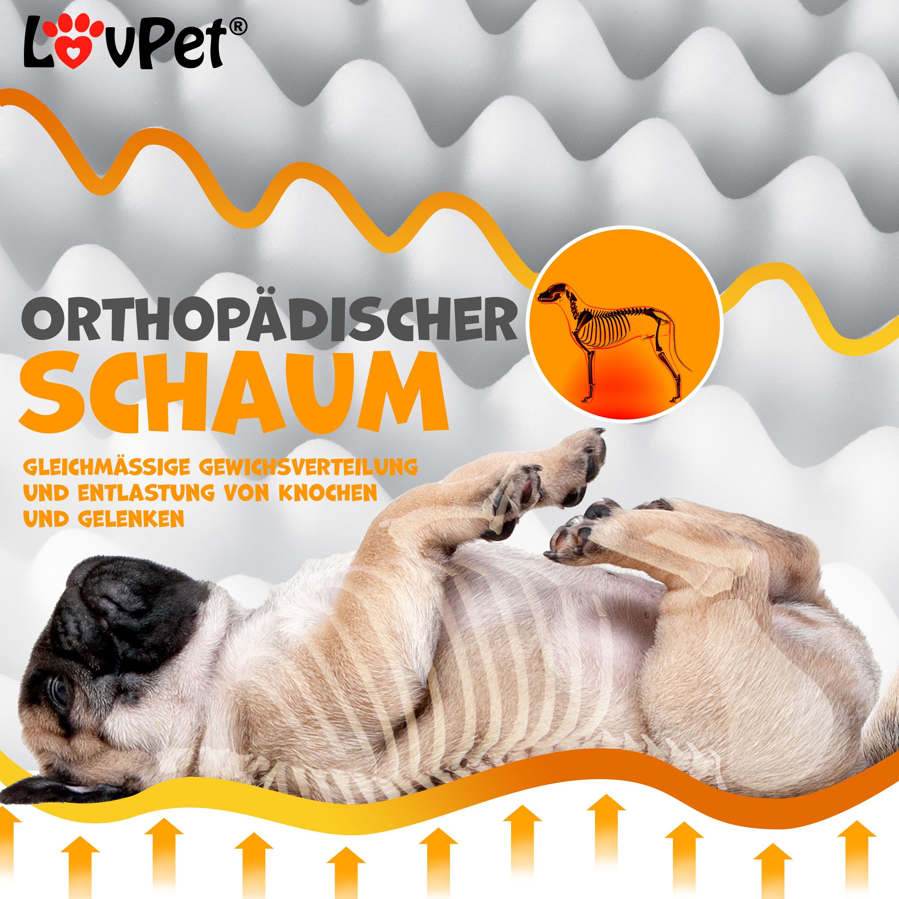 Lovpet Tierbett, Hundebett orthopädisches Hundekissen Hundekorb Cookie