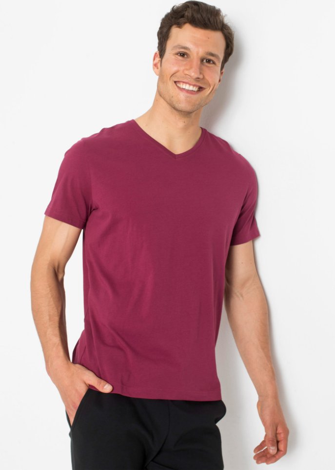 T-Shirt mit V-Ausschnitt (3er Pack)
