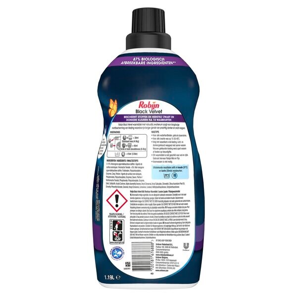 Detergente líquido Robijn Classics Small & Powerful Black Velvet, 2 x 1190 ml, 78 lavados
