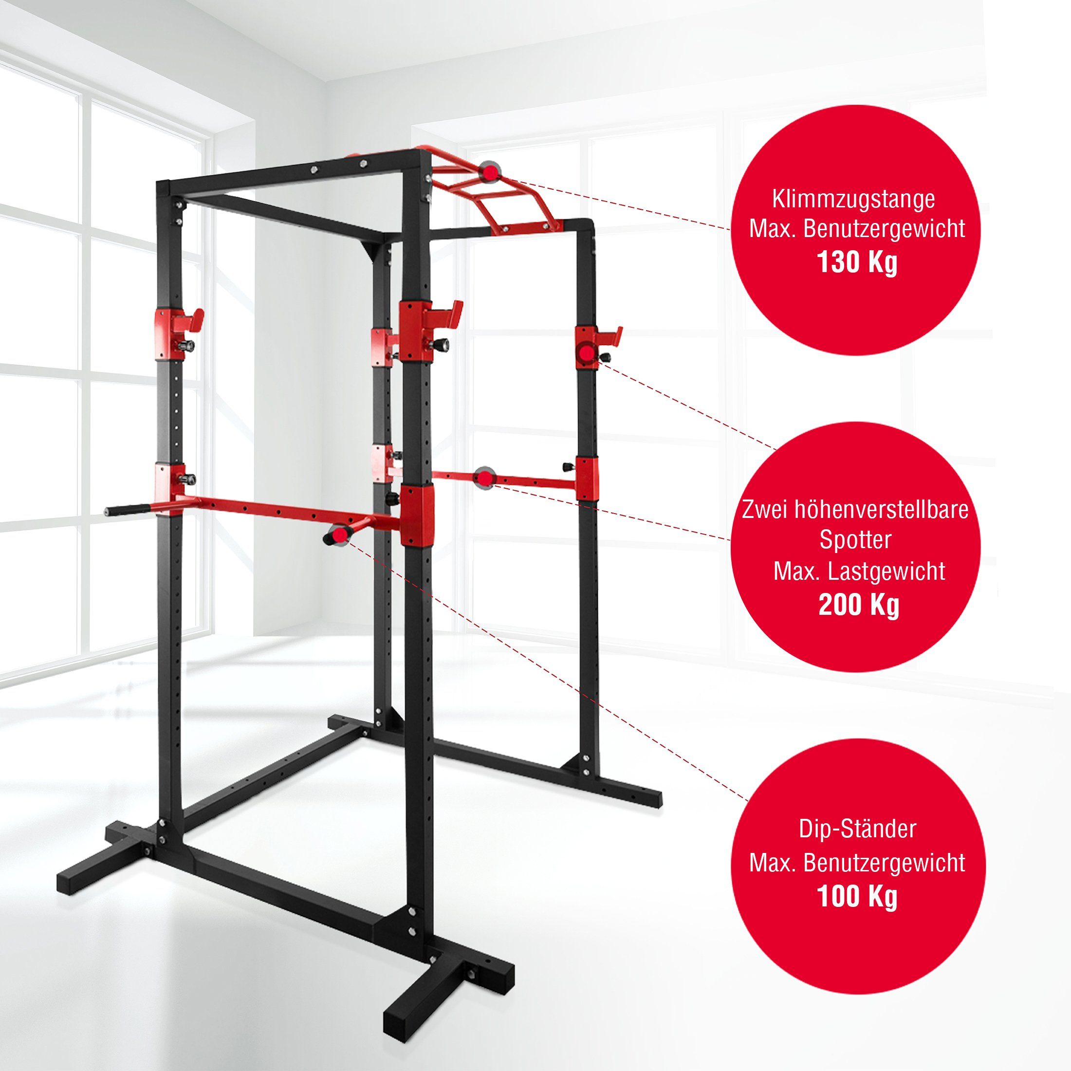 Zoomyo Power Rack Kraftstation, multifunktionale Trainingsstation aus Stahl, (Power Rack Basic), Ganzkörpertraining an einem Gerät, Home Gym
