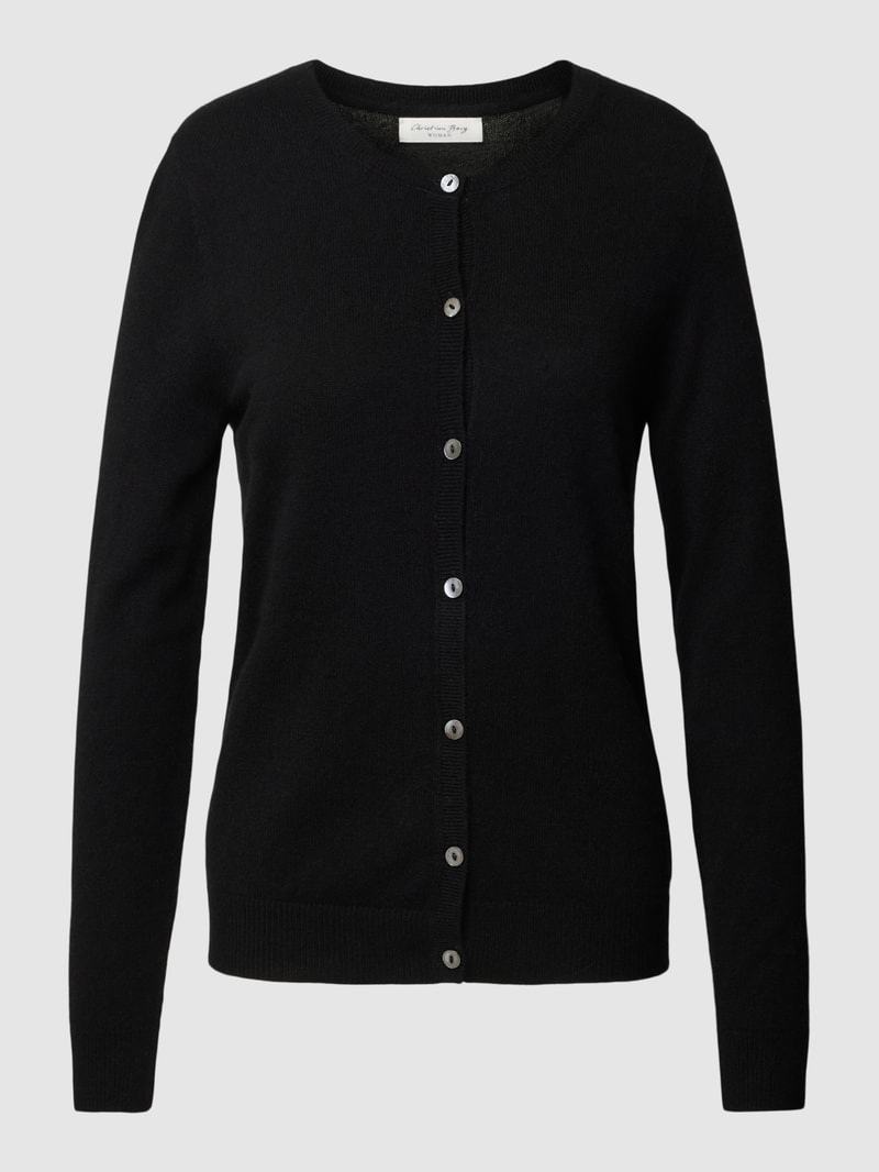 Strickjacke aus Kaschmir mit Knopfleiste in schwarz