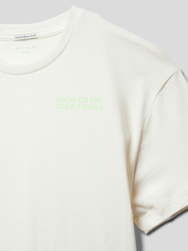 T-Shirt mit Statement-Print in offwhite