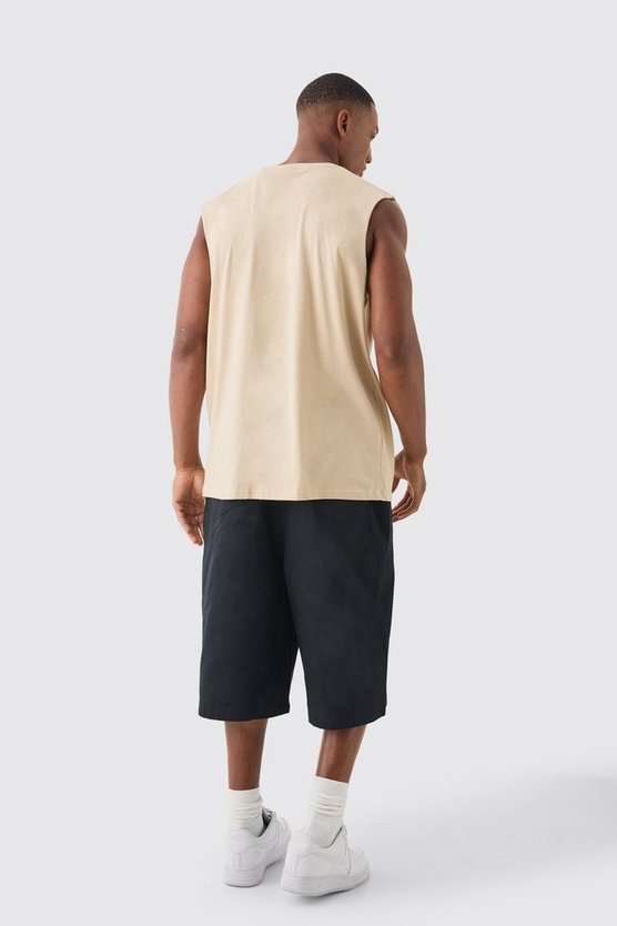 Oversize Tanktop mit Rolling Stones Print