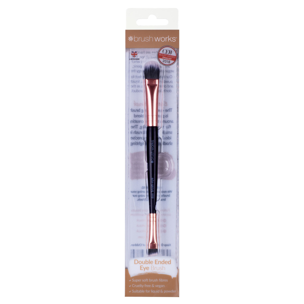 Brushworks Pinceau Ombre à Paupières Double Embout Accessoire de maquillage