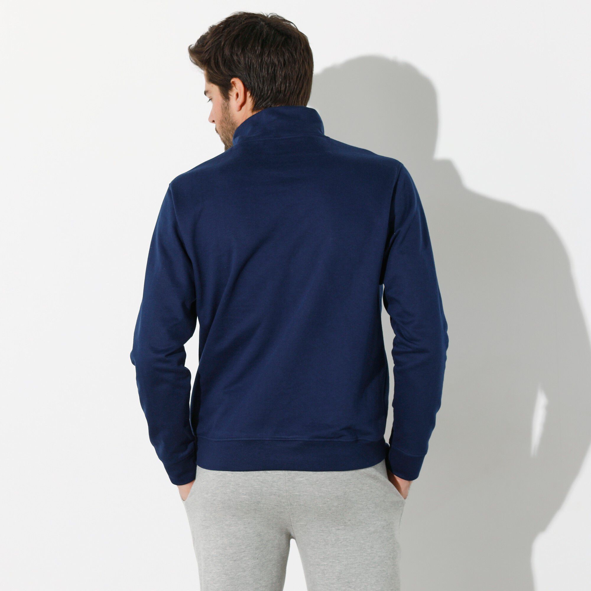 Sweat col montant boutonné en molleton
