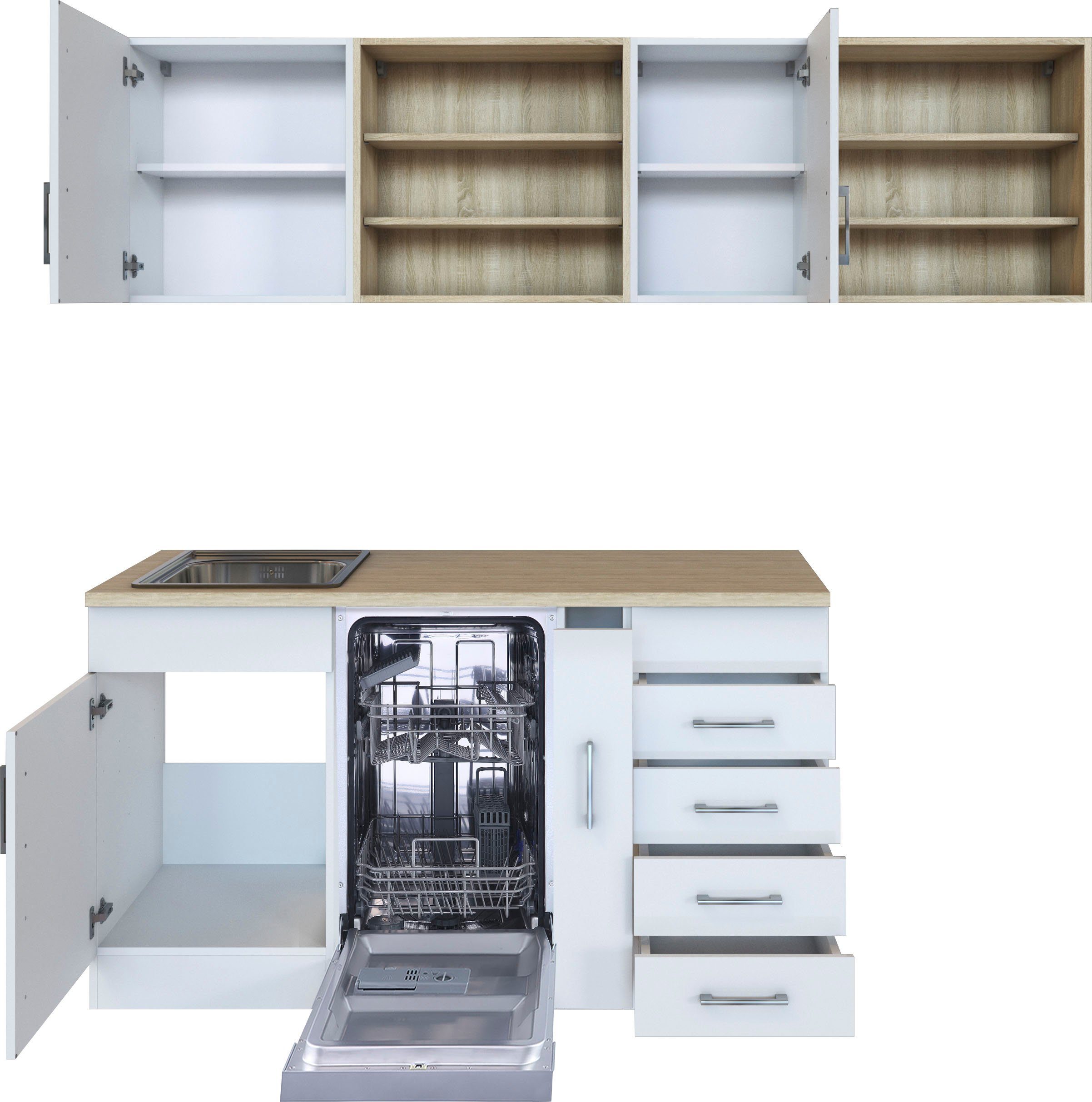 HELD MÖBEL Küche Mali, Stellbreite 210/110 cm, mit E-Geräten