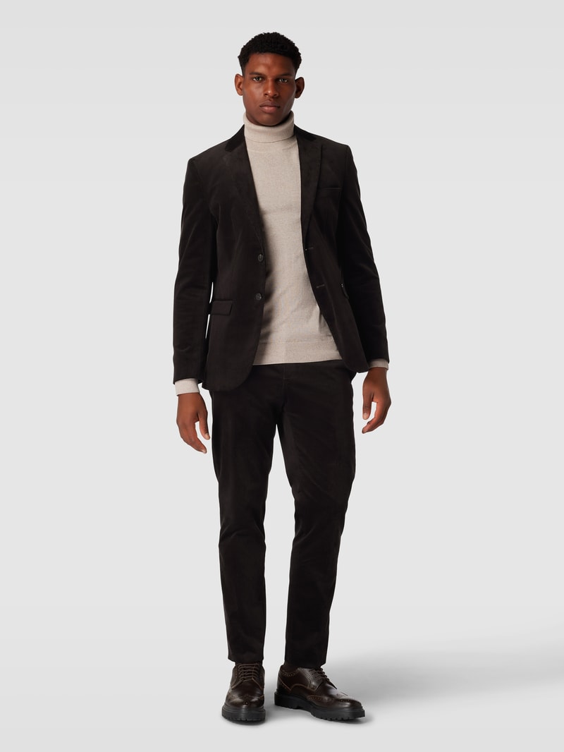 Slim Fit Anzug mit Strukturmuster Modell 'BOE' in dunkelbraun